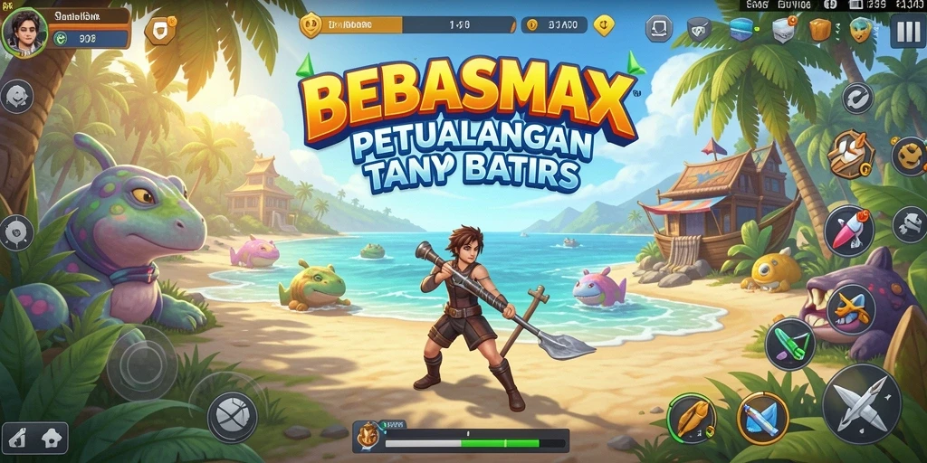 Screenshot BEBASMAX menampilkan karakter utama dalam aksi petualangan seru.