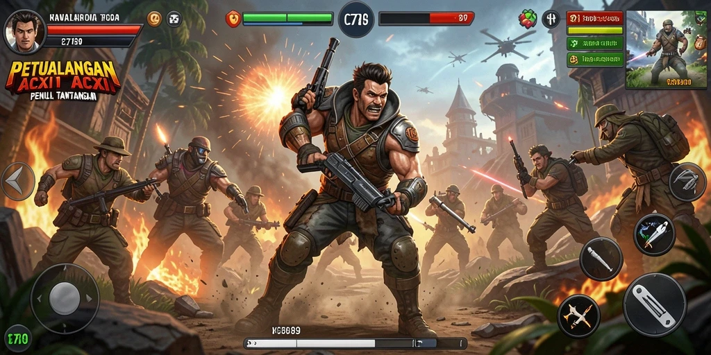 Screenshot menampilkan intensitas gameplay C789 dengan aksi yang mendebarkan.