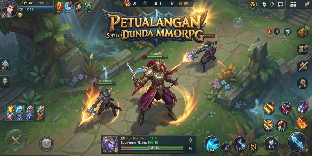 Tampilan screenshot utama DEWI188 menampilkan aksi seru dalam permainan MMORPG.