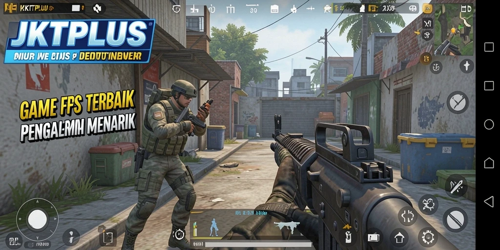 Tangkapan layar menunjukkan aksi seru dari gameplay FPS JKTPLUS.