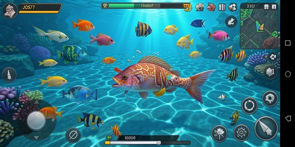 Screenshot gameplay JOS77 menampilkan aksi menembak ikan yang seru.