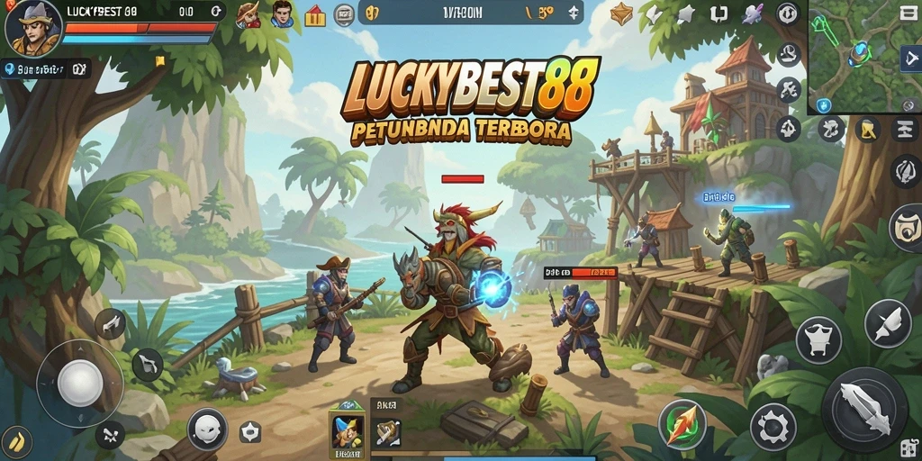 Tangkapan layar gameplay LUCKYBEST88 menunjukkan dunia terbuka yang luas dan penuh petualangan.