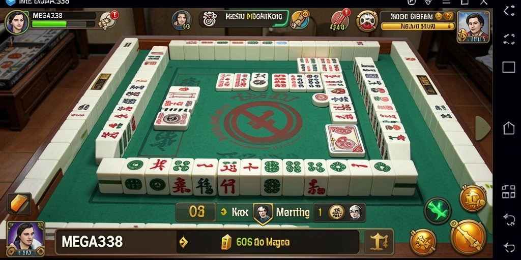 Tampilan gameplay seru di MEGA338 dengan Mahjong yang menantang.
