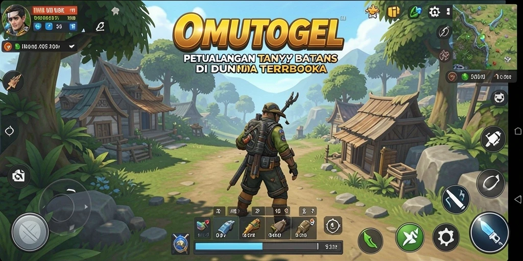 Screenshot gameplay OMUTOGEL menampilkan dunia Open World yang luas dan penuh petualangan.