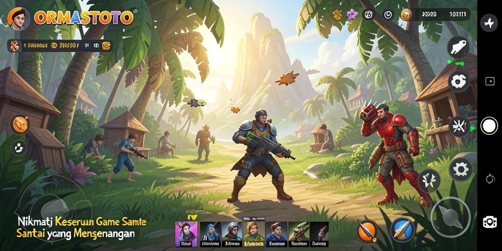 Screenshot gameplay ORMASTOTO yang menyenangkan dan penuh warna.