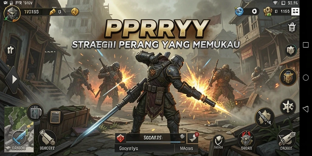 Screenshot gameplay PPRRYY yang menunjukkan pertempuran seru dalam strategi SLG.