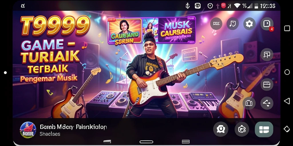 Tangkapan layar gameplay T9999 yang menampilkan interaksi musik yang seru.