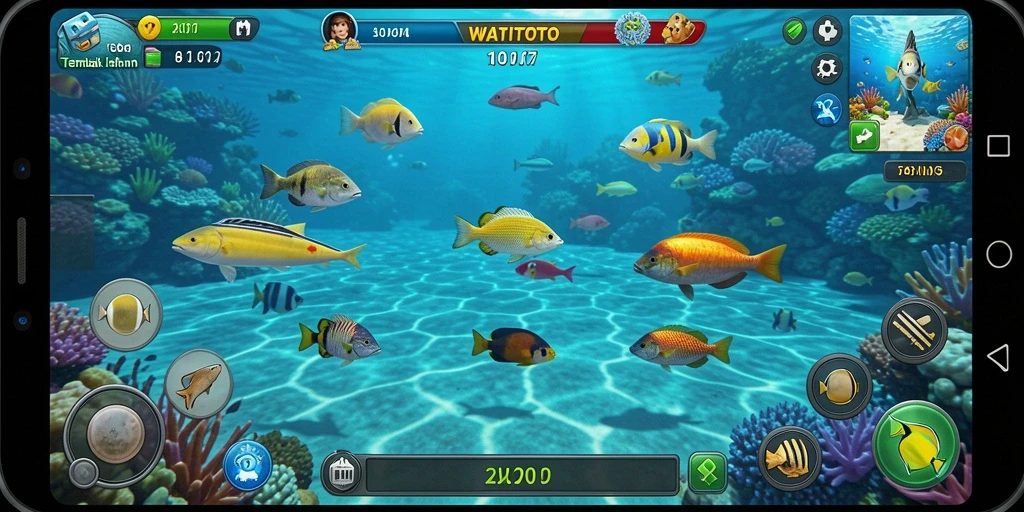 Tampilan gameplay Tembak Ikan yang seru dan menantang di WATITOTO.